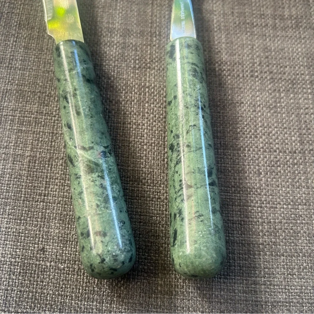 CREATIVE HOME 2pcs Verde Indio Marble Handles Cheese Slicer Cheese Knife#1005251